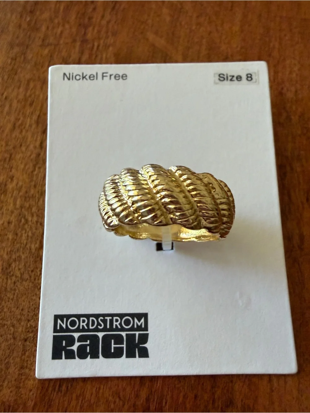 BaubleBar Gold Textured Spiral Ring Size 8 NWT